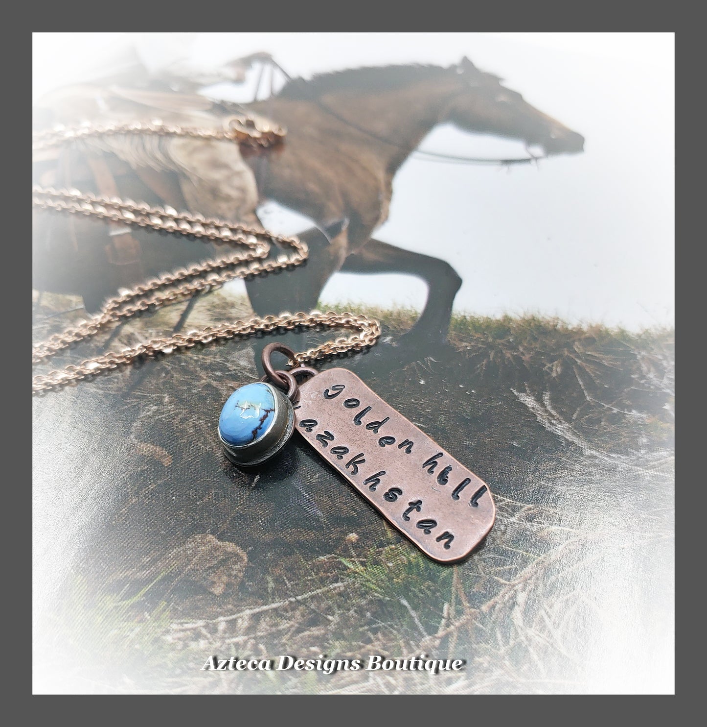 Golden Hill Turquoise + Copper + Stainless Steel + Specimen Necklace