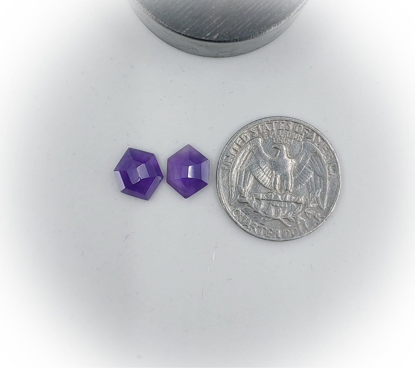 Amethyst Cabochon Pair + Step Cut + Flat Back