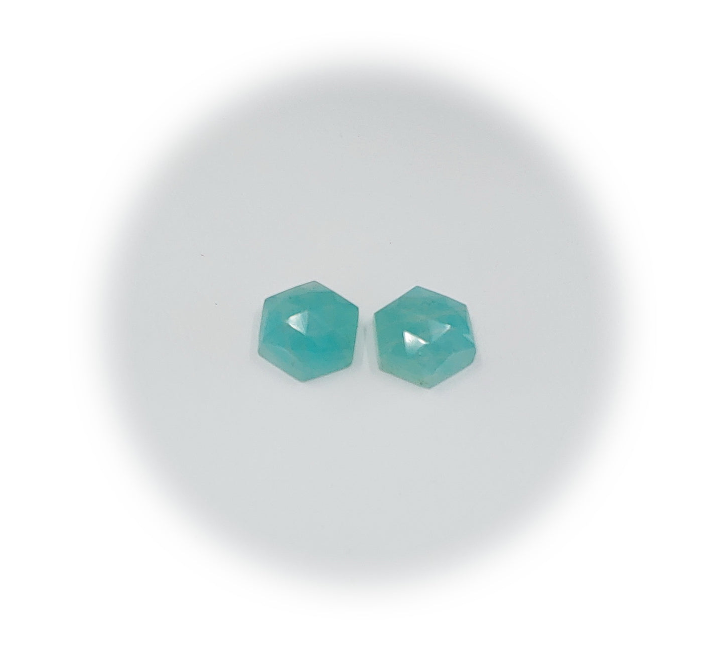 Amazonite Cabochon Pair + Step Cut + Flat Back