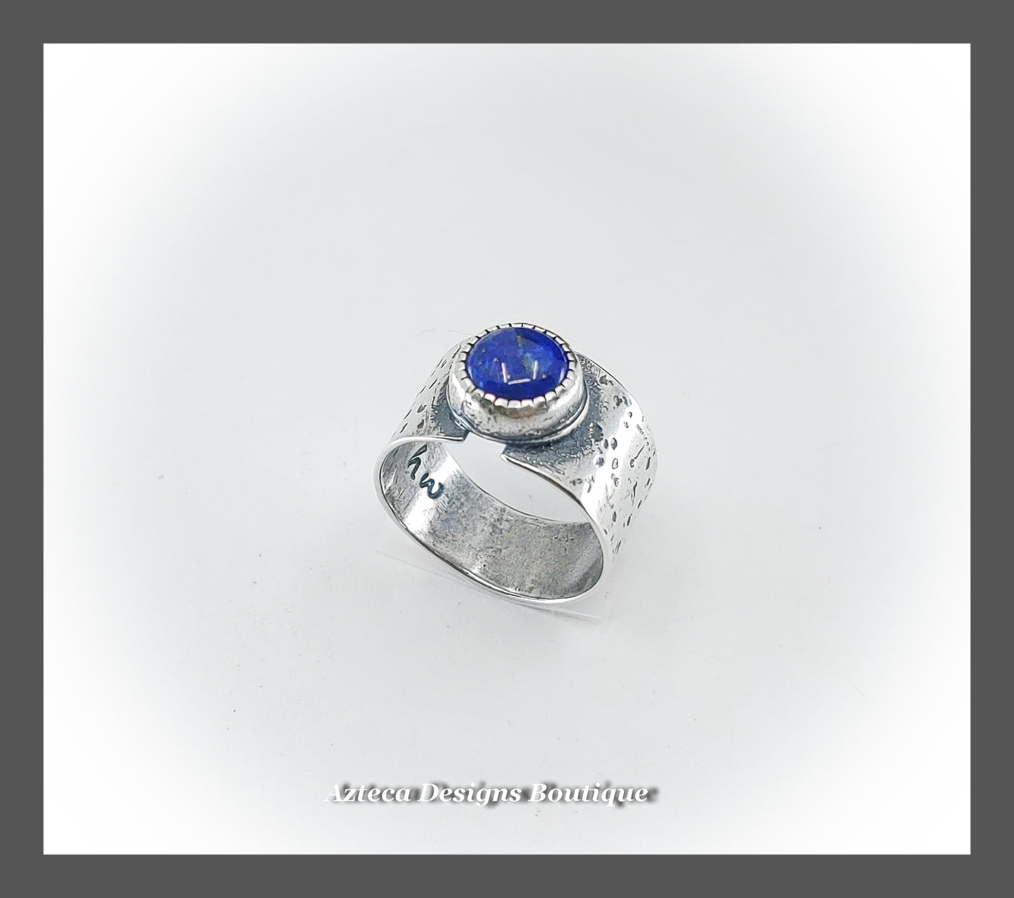 SIZE 7 + Blue Lapis Lazuli Sterling Silver Hand Fabricated Ring